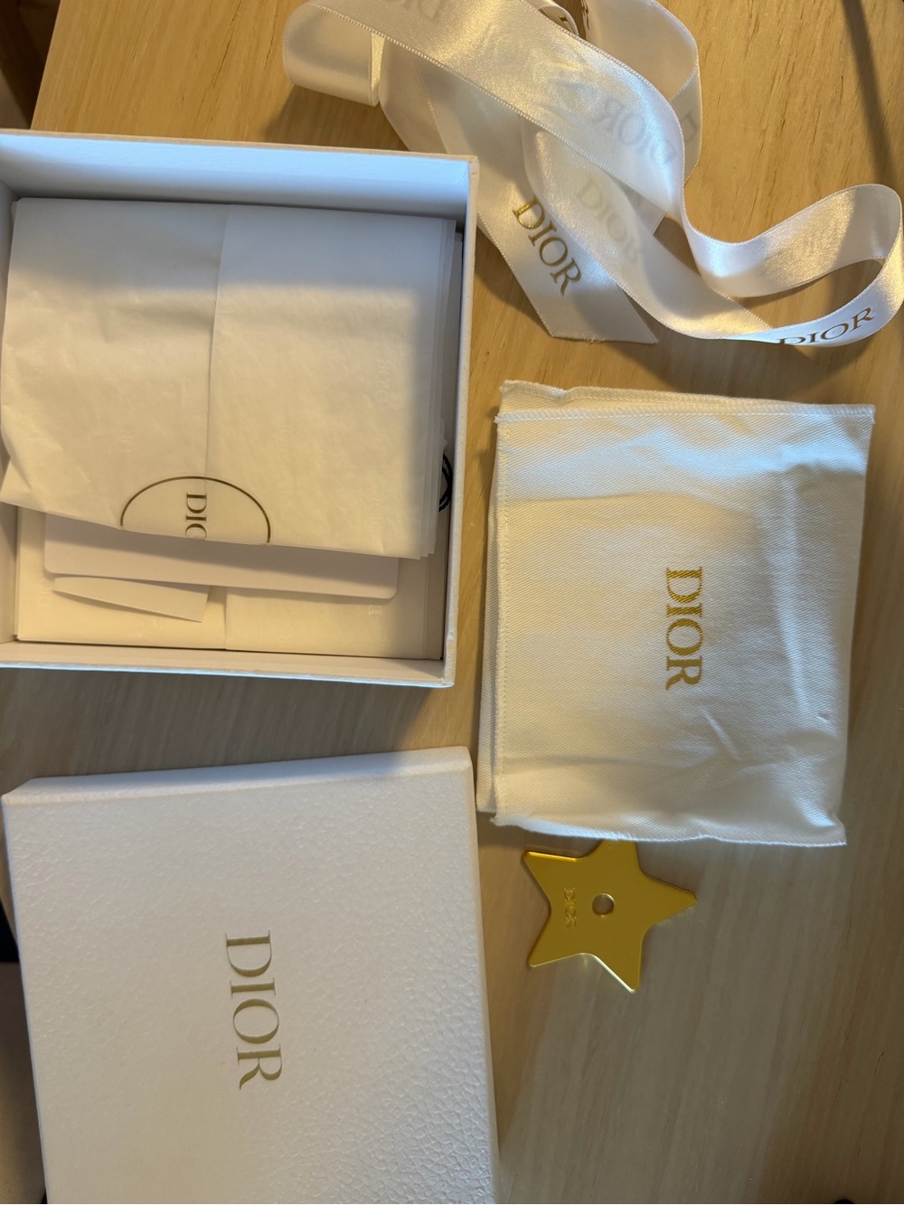 Dior White and Gold Gift Set with Star Charm